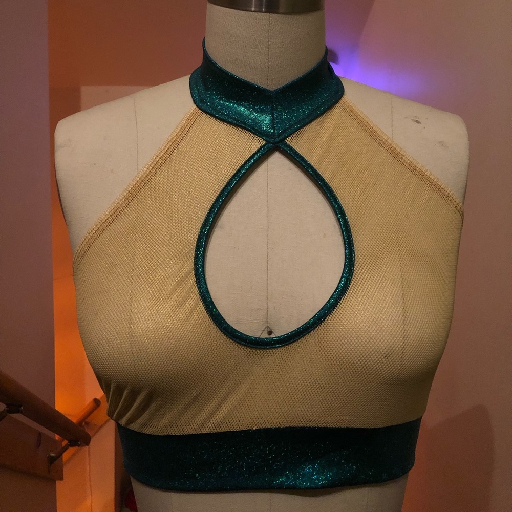 Gold mesh crop top by Roma costumes